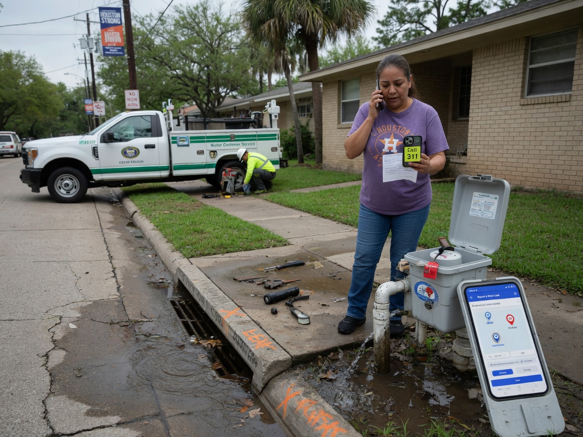 How to report a water leak in Houston, TX?